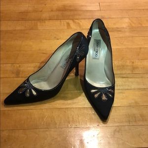 Jimmy Choo pumps black crystal cutout 38